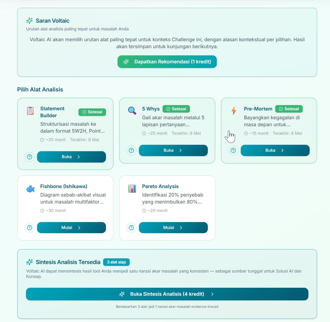 Analisis Masalah — Problem Analysis Toolkit — akar masalah didokumentasikan sebelum solusi dipilih